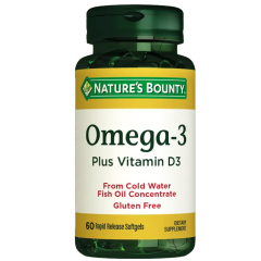 Nature's Bounty Omega-3 Plus Vitamin D3 60 Kapsül