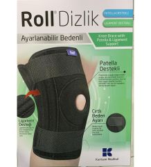 Roll Patella ve Ligament Destekli Ayarlanabilir Bedenli Cırtlı Dizlik