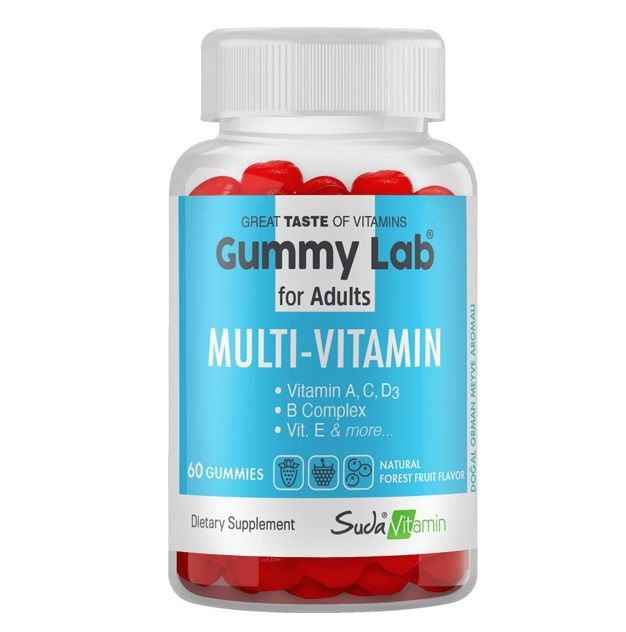 Suda Vitamin Gummy Lab For Adults Vitamin B12 Orman Meyveli Aromalı 60 Gummies