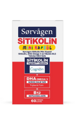 Sorvagen Smart Sitikolin DHA Omega-3 ve B12 60 Mini Kapsül