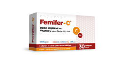 FEMIFER-C DEMIR BISGLISINAT VE VITAMIN C ICEREN TAKVIYE EDICI GIDA 30 VEJETARYEN KAPSUL